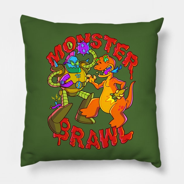 Monster Brawl Pillow by albertsurpower83