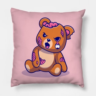 Cute Bear Zombie Cartoon Pillow