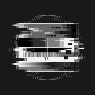 Black and White Glitch TV test T-Shirt