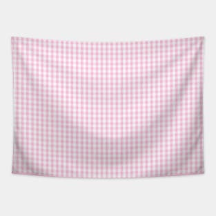 Pastel Pink and White Gingham Pattern Tapestry