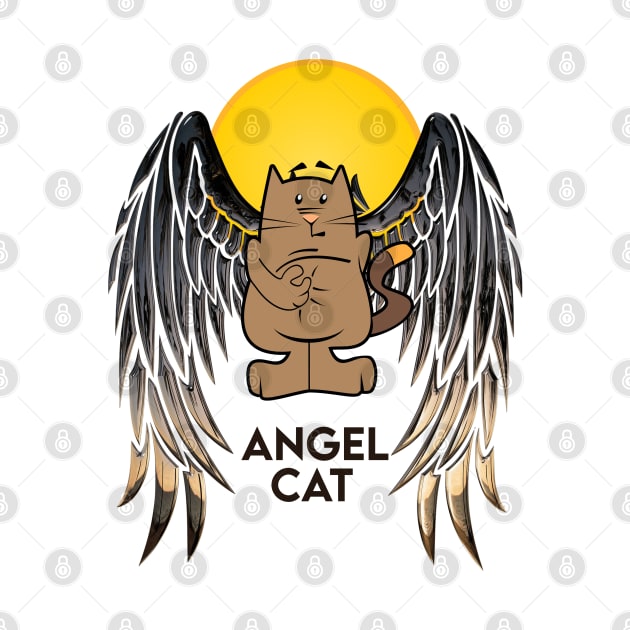 Funny Angel cat by Design Knight