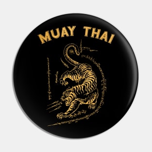 Muay Thai Tiger Sak Yant Tattoo Kickboxing Thailand Pin