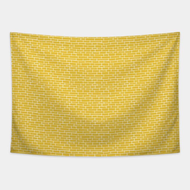 Brick road - Yellow and White Tapestry by crumpetsandcrabsticks