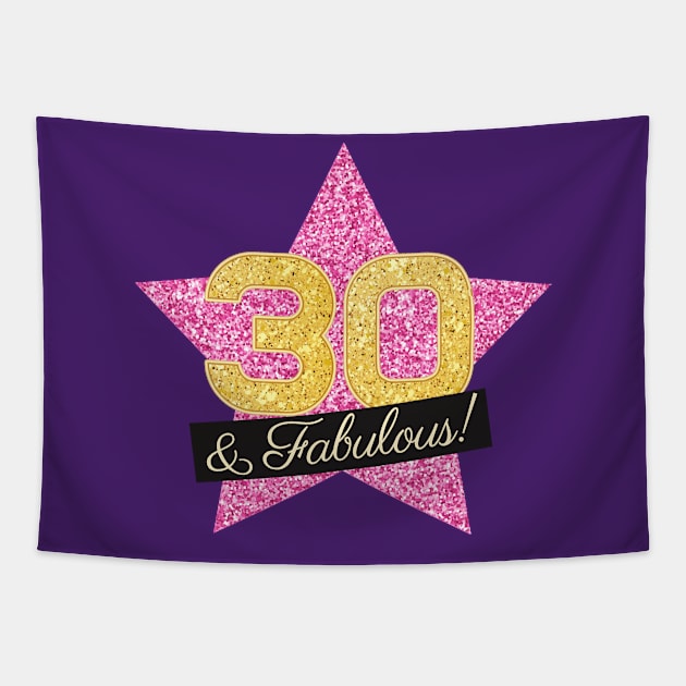 30th Birthday Gifts Women Fabulous - Pink Gold Tapestry by BetterManufaktur