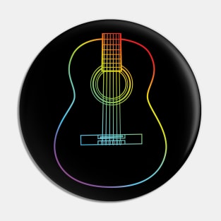 Classical Acoustic Guitar Body Colorful Outline Pin