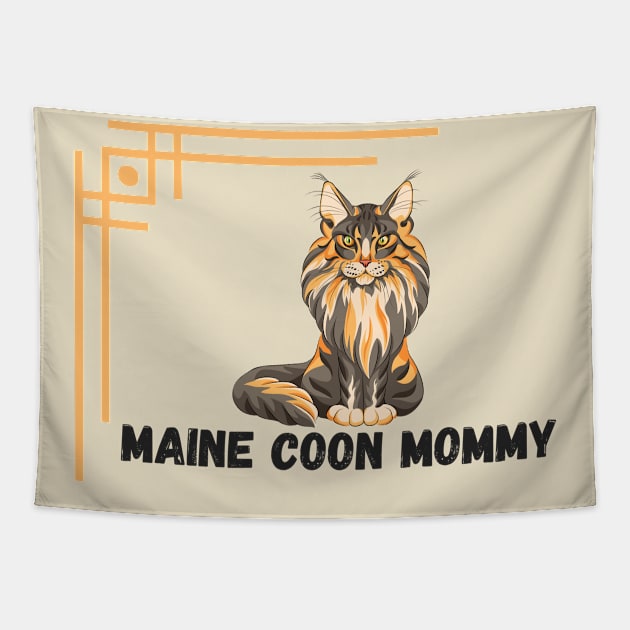 Maine coon mom Tapestry by Olivka Maestro