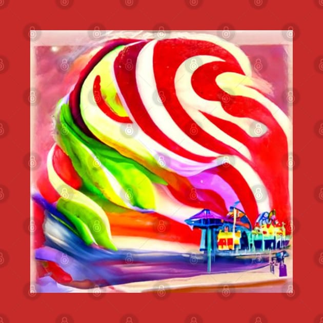 Santa Monica Pier swirly Candy AI Art by Christine aka stine1