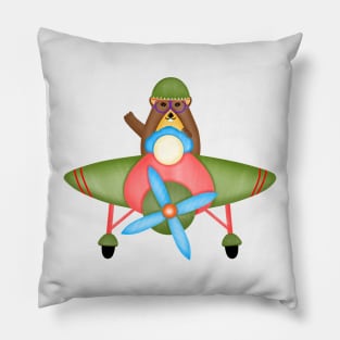 Groundhog drive a Airplane Pillow