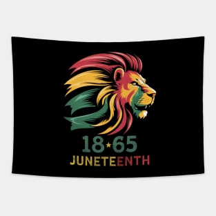 Juneteenth Men Women African American black lion 1865 king Tapestry