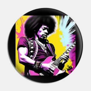 Bass Guitar Player Rock n Roll Retro Vintage Music Pin