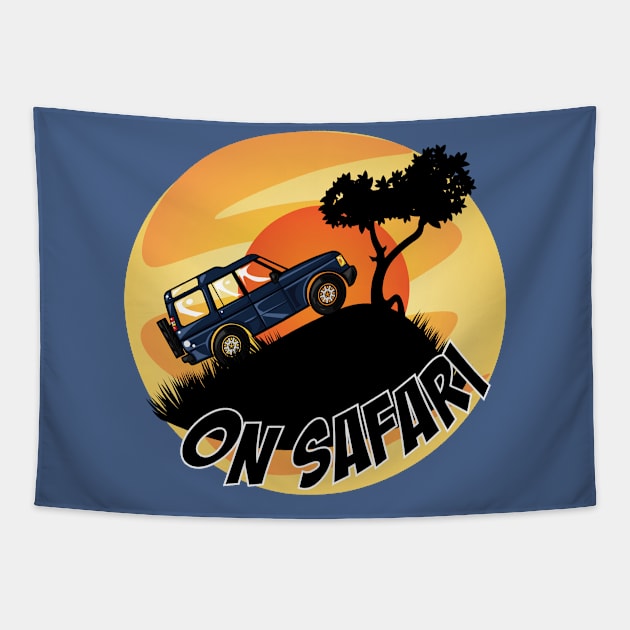 On Safari - Color - Discovery Tapestry by FourByFourForLife