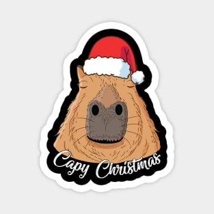 Capy or Huppy Christmas Capybara Holidays Santa Design Magnet