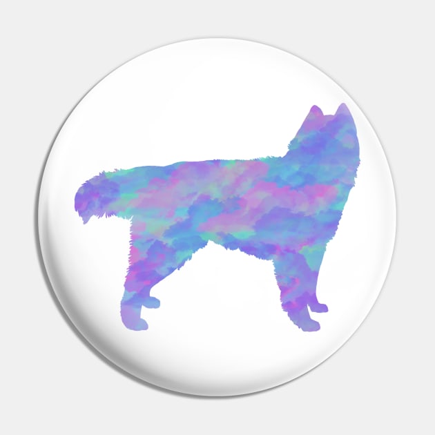 Rainbow Pastel Siberian Husky Pin by TrapperWeasel