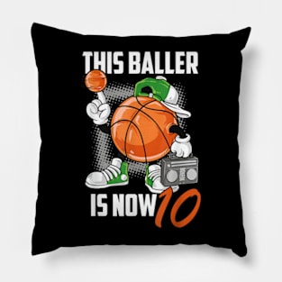 10th Birthday Basketball Player 10 Years Old Kids Boys Pillow