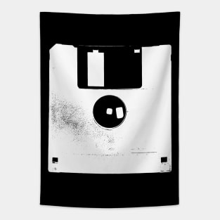 White Retro Vintage Floppy Disk Tapestry