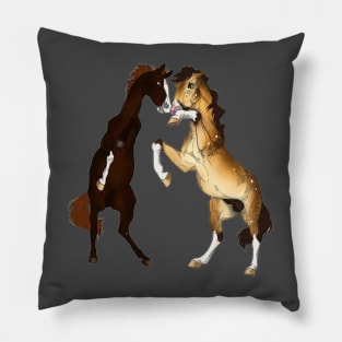 Stallions Fighting Pillow