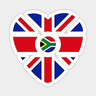 British South African Multinational Patriot Flag (Heart) Magnet