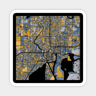Tampa Map Pattern in Blue & Gold Magnet