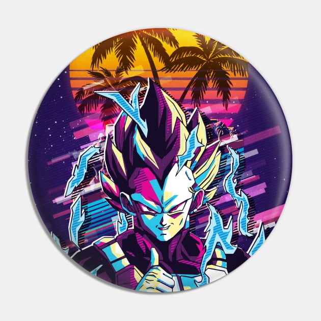 Vegeta Retro80s Pin by Sakent