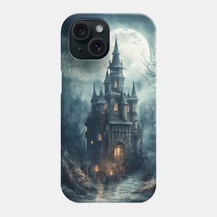 Gothic Futurism Castle in the Old Ancient Forest Phone Case