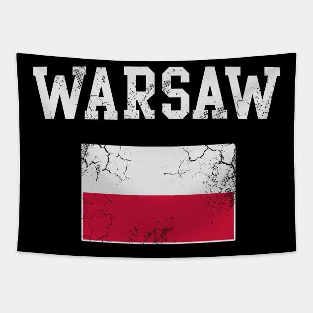 Warsaw Poland Polish Polska Flag Tapestry by E