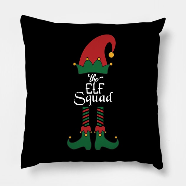 The Elf Squad Matching Family Group Christmas Party Pajama Pillow by Gufbox