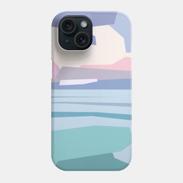 Minimalistic landscape with cloudy sky and the sea. Phone Case by BumbleBambooPrints