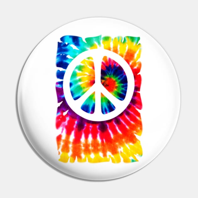 Cool Tees Peace Symbol Tie Dye Pin by COOLTEESCLUB