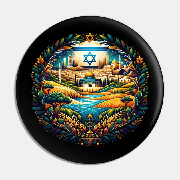 Israel Design Pin by Jaffe World