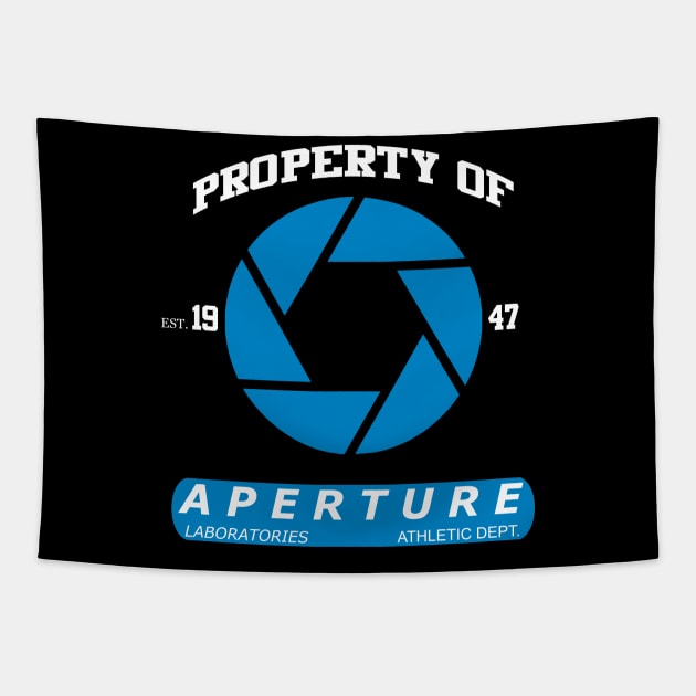 Aperture Athletic Dept. Tapestry by ExplodingZombie