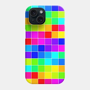 Rainbow Squares White Lines Phone Case