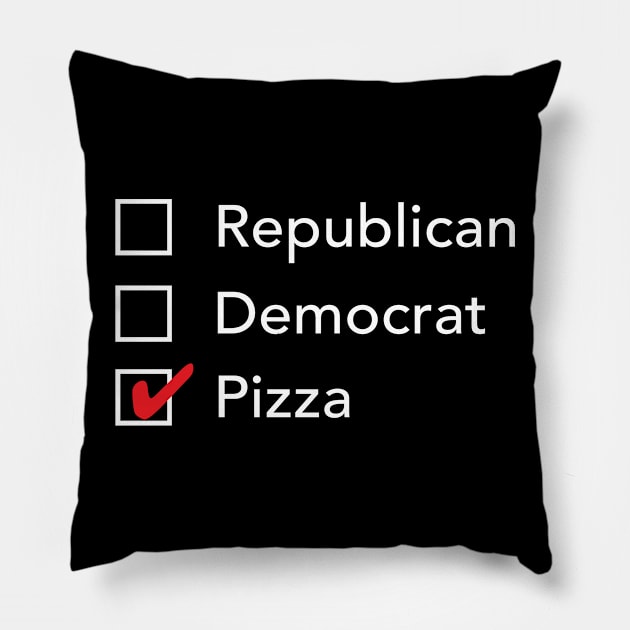 Republican Democrat Pizza Pillow by zubiacreative