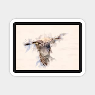 Blue Heron Watercolor Portrait Magnet