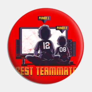 Gamer Dad Son Best Teammate Pin