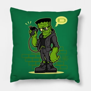 LOW BAT frankenstein Pillow