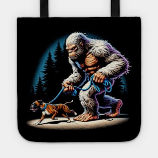 Heartfelt Bigfoot Walking Dog for Boxer Dog Enthusiasts Tote