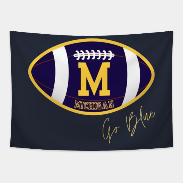 Michigan Wolverines Go Blue Tapestry by Alexander S.