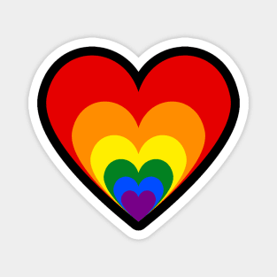 Rainbow Flag LGBT Pride Heart Magnet