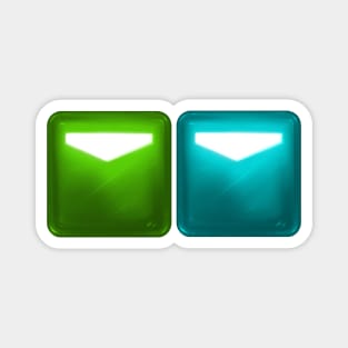 Beat Saber Blocks - Pear Green & Cerulean Blue Magnet