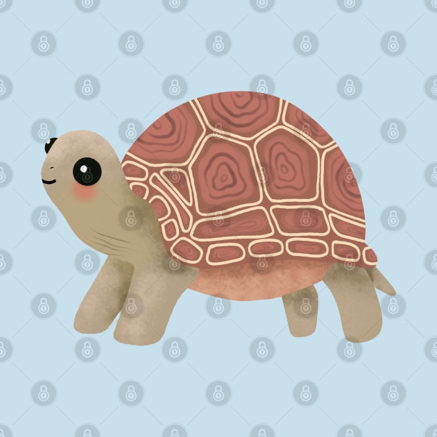 Cute Giant Tortoise kawaii Turtle by Trippycollage