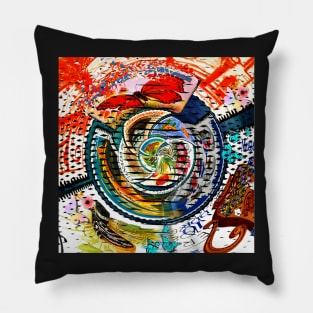 Abstract Colourful World Stamps Pillow