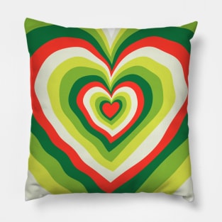 Abstract of Christmas Colored Heart Pattern Pillow