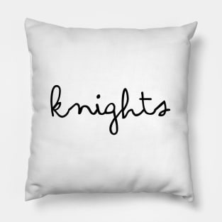 knights cursive Pillow