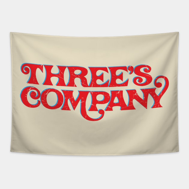 Threes Company Text Design Tapestry by Trendsdk