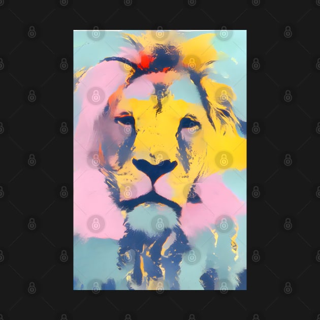 Lion Pop art remix inspired by Andy Warhol by DSQuality Design