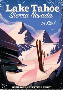 Lake Tahoe Sierra Nevada Ski Magnet