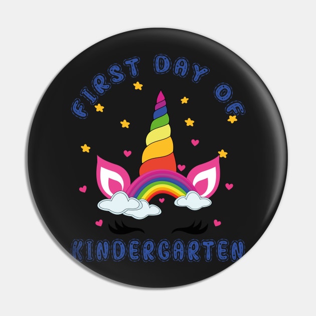 Bonny Unicorn and Rainbow | First Day of Kindergarten Pin by Estrytee
