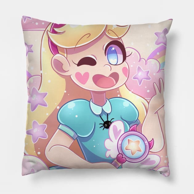 Princess Star Butterfly Pillow by ShaunaDraws