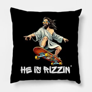 he is rizzin retro Pillow