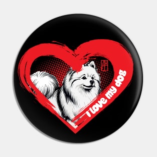 I Love My American Eskimo Dog- Smart dog - I Love my dog Pin